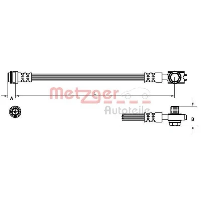 Bilde av METZGER 4110246 Bremseslange 285 VOLKSWAGEN: Passat B5 GP Stasjonsvogn, Sedan