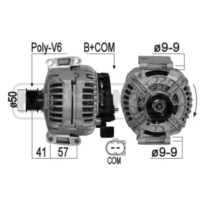 Bilde av ERA 209088A Dynamo 14V 180A MERCEDES BENZ: Sprinter 3.5 T Van, E Klasse modell, Sedan