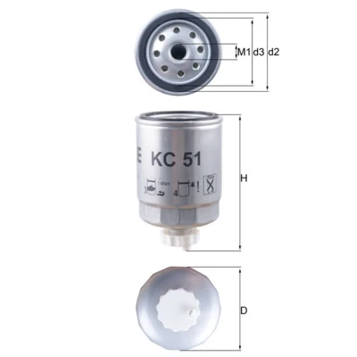Bilde av MAHLE ORIGINAL KC 51 Drivstoffilter Påskruingsfilter FIAT: Ducato II Flatvogn lastebil/Chassis, Van, PEUGEOT: 106 Hatchback