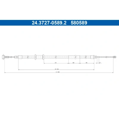 Bilde av ATE 24.3727 0589.2 Bremsekabel 1480 FIAT: Ducato III Van, Flatvogn lastebil / Chassis