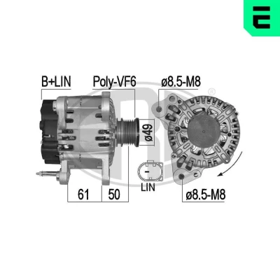 Bilde av ERA 209536A Dynamo 14V 110A SKODA: Octavia 3 Combi, VOLKSWAGEN: Golf 7