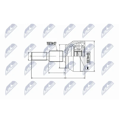 Bilde av NTY NPZ FR 049 Drivknute Dobbel clutch girkasse 6 gir framaksel venstre FORD: FOCUS 3 Turnier,