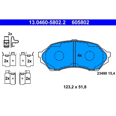 Bilde av ATE 13.0460 5802.2 Bremseklosser med akustisk slitasjevarsel tilbehør MAZDA: 323 F 6