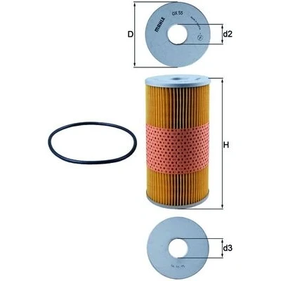 Bilde av MAHLE ORIGINAL OX 55D Oljefilter Filterinnsats