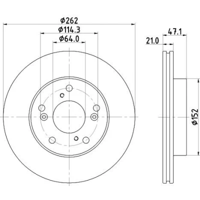 Bilde av MINTEX MDC2832C Bremseskiver 262 21 05/09 114,3 innvendig ventilert belagt uten hjulfestebolt, hjulnav HONDA: CIVIC 8 Hatchback, 9