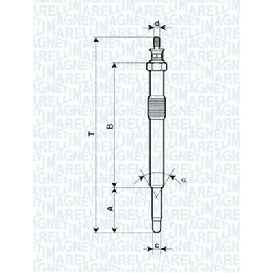 Bilde av MAGNETI MARELLI 062900049304 Glødeplugg 11V 10A M10X1 VOLVO: V70 3, V50, S80 II, FORD: MONDEO 4 Turnier, S Max Mk1, Focus 2 Kombi