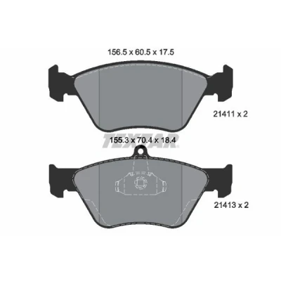 Bilde av TEXTAR 2141101 Bremseklosser klargjort for slitasjeindikator OPEL: Omega B Caravan, Sedan, Vectra A SAAB: 900 II Hatchback