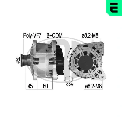 Bilde av ERA 209524A Dynamo 14V 120A RENAULT: MEGANE 3 Grandtour, Kangoo II Express