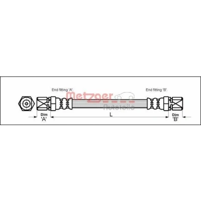 Bilde av METZGER 4112109 Bremseslange 319 F10 x 1 FORD: FIESTA