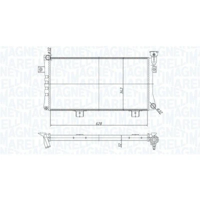 Bilde av MAGNETI MARELLI 350213180600 Radiator 628mm 342mm 32mm Kjøleribber satt sammen mekanisk