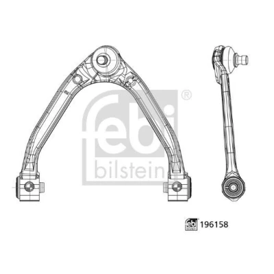 Bilde av FEBI BILSTEIN 196158 Bærebru med gummilagre støtte / styreledd øvre, framaksel høyre Casterstag stålplate 16mm