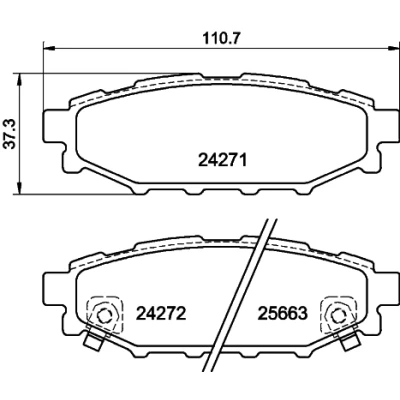Bilde av HELLA 8DB 355 012 261 Bremseklosser med akustisk slitasjevarsel tilbehør SUBARU: Forester III, Legacy 4, Impreza III Hatchback, TOYOTA: GT86 Coupé
