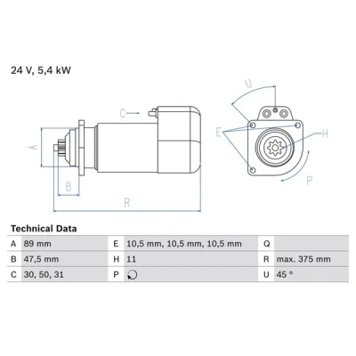 Bilde av Starter BOSCH 0 986 013 260