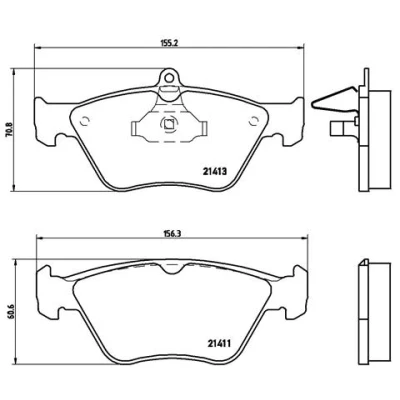 Bilde av BREMBO P 59 019 Bremseklosser klargjort for slitasjeindikator uten tilbehør OPEL: Omega B Caravan, Sedan, Vectra A Sedan