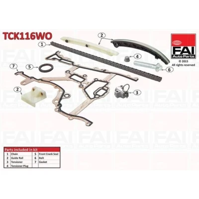 Bilde av FAI AutoParts TCK116WO Registerkjedesett med tetning, uten tannhjul simplex, Boltkjede OPEL: Corsa D Hatchback, Combo C Varebil / Stasjonsvogn