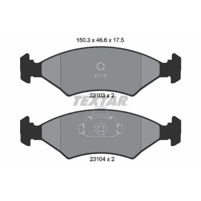 Bilde av TEXTAR 2310301 Bremseklosser ikke klargjort for slitasjeindikator FORD: Sierra Mk2 Hatchback, Sedan, FIESTA 1