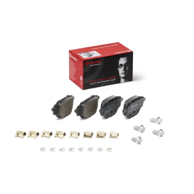Bilde av BREMBO P 59 100 Bremseklosser med akustisk slitasjevarsel bremsecaliperskruer, antihyle blikk tilbehør PEUGEOT: 208 II Hatchback