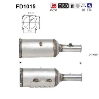 Bilde av AS FD1015 Partikkelfilter Cordierit PEUGEOT: 307 SW