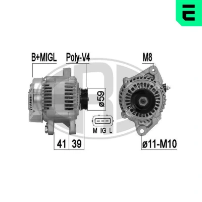 Bilde av ERA 209377A Dynamo 14V 80A TOYOTA: Yaris I Hatchback, Verso