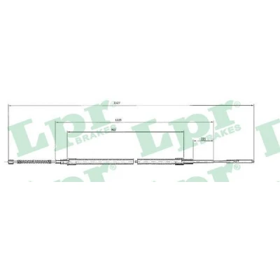 Bilde av LPR C0964B Bremsekabel 1510/965 Trommelbrems
