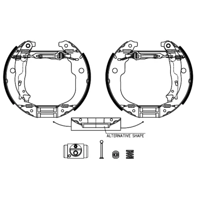 Bilde av TEXTAR Shoe Kit Pro 84067201 bremsesett, trommebremse med hjulsylinder brems, justering PEUGEOT: 207 Hatchback