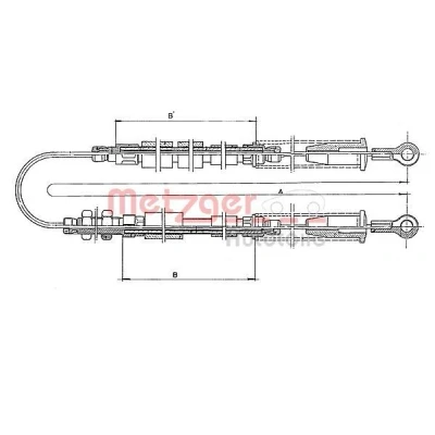 Bilde av METZGER 1401.3 Bremsekabel bak 2987, 1180/1192 Trommelbrems COFLE