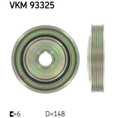 Bilde av SKF VKM 93325 Remskive Veivaksel 148 6 PEUGEOT: 607 Sedan, 307 Hatchback, Stasjonsvogn, CITROËN: C5 III Stasjonsvogn
