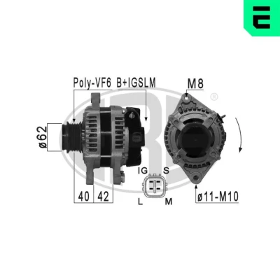 Bilde av ERA 210882A Dynamo 14V 100A TOYOTA: Auris Hatchback, Corolla IX Sedan