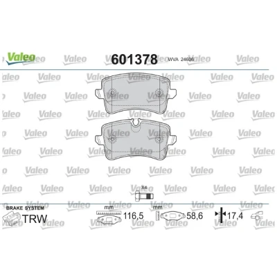 Bilde av VALEO 601378 Bremseklosser bakaksel med sikringsskruesett, antihyle blikk AUDI: A4 B8 Allroad, Q5, Avant