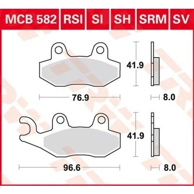 Bilde av TRW Sinter Maxi Scooter MCB582SRM Bremseklosser