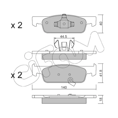 Bilde av CIFAM 822 975 2 Bremseklosser med akustisk slitasjevarsel SMART: Forfour II Hatchback, Fortwo III Coupé