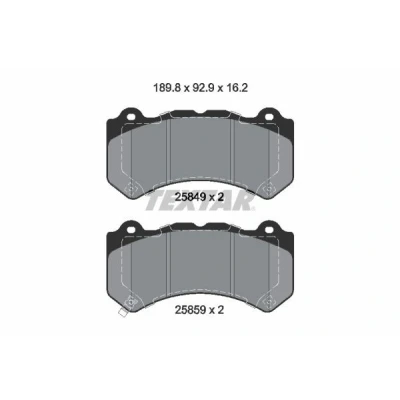 Bilde av TEXTAR 2584901 Bremseklosser med akustisk slitasjevarsel NISSAN: GT R, JEEP: GRAND CHEROKEE 4, CHEVROLET: Camaro V Coupé