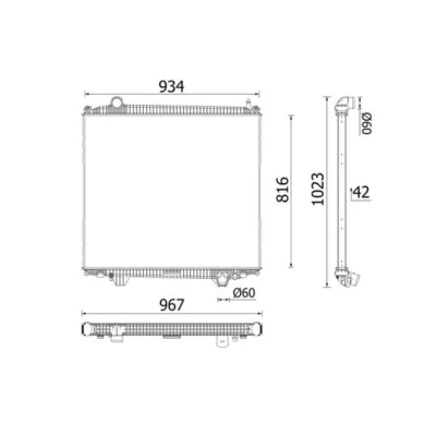 Bilde av MAHLE ORIGINAL CR 2723 000P Radiator Aluminium 816mm 934mm 42mm Kjøleribber loddet