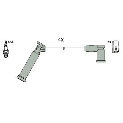 Bilde av HITACHI 134677 Pluggledninger FORD: FIESTA 5, Focus Mk1 Hatchback, 4