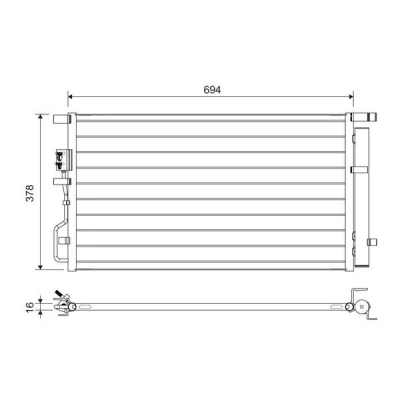 Bilde av VALEO 822614 Kondensator med tørker Aluminium 378