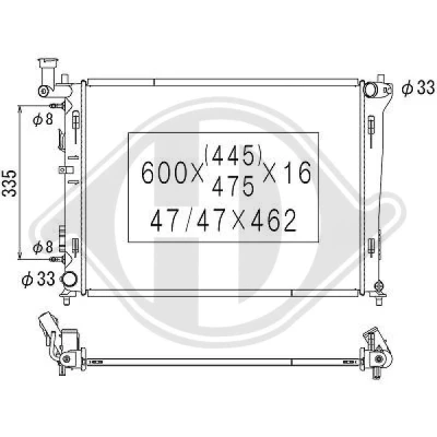 Bilde av DIEDERICHS DCM3697 Radiator 600 455 14 Climate