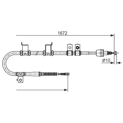 Bilde av BOSCH 1 987 482 713 Bremsekabel 1672 HYUNDAI: i30 I Hatchback