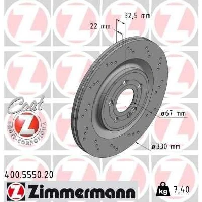 Bilde av ZIMMERMANN 400.5550.20 Bremseskiver 330 22 6/5 5 112 innvendig ventilert, hullet belagt MERCEDES BENZ: CLA Coupé, Shooting Brake, A Klasse