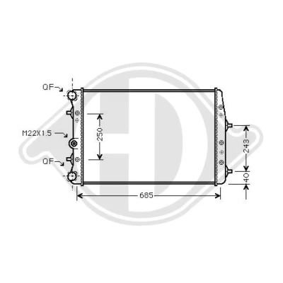 Bilde av DIEDERICHS DCM3566 Radiator 633 415 30 Climate SKODA: Fabia 2, 1 Combi, VOLKSWAGEN: Polo IV Hatchback