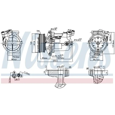 Bilde av NISSENS 890042 Kompressor SD7V16 12 PAG 46 YF R 134a