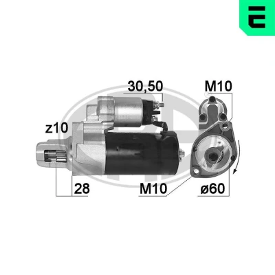 Bilde av ERA 220949A Starter 12 1,8 10 MERCEDES BENZ: E Klasse T modell, Sedan, Vito Mixto, JEEP: GRAND CHEROKEE 3, Commander, CHRYSLER: 300C Sedan