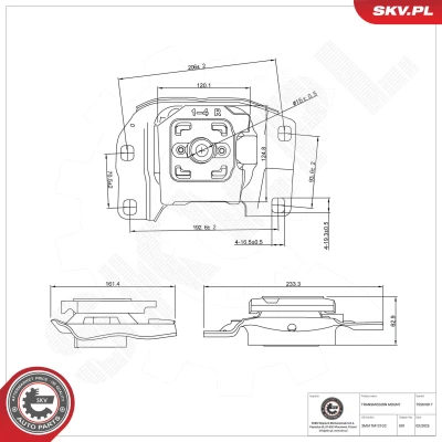 Bilde av Lagring, automatikk, Foran Esen skv 75SKV817 ford OE 1314031, 1320951, 1323096