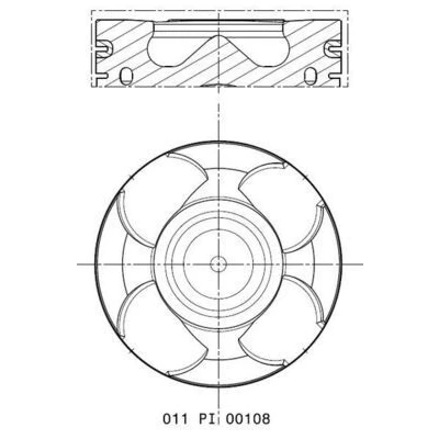 Bilde av MAHLE ORIGINAL 011 PI 00108 000 Motorstempel 83 med kolberingbærer, kjølekanal