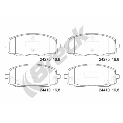 Bilde av BRECK 24275 00 702 10 Bremseklosser med akustisk slitasjevarsel HYUNDAI: i10 I, KIA: Picanto I