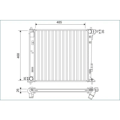 Bilde av Radiator, motorkjøling, hyundai tucson, kia sportage iv, 25310D7000, 25310 D7000, 25310D7050, D7050, 25310D7100, D7100