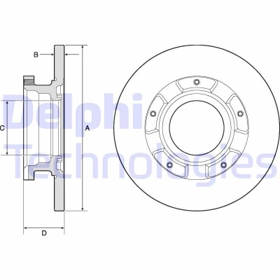 Bilde av DELPHI BG4673 Bremseskiver 288 16 5 fullt ut oljet ubehandlet uten hjullager, med ABS senorring FORD: Transit Custom V362 Van, V363 Van