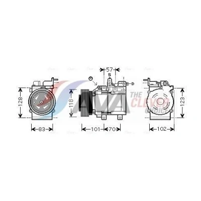 Bilde av PRASCO HYK209 Kompressor HS18 R 134a HYUNDAI: Tucson