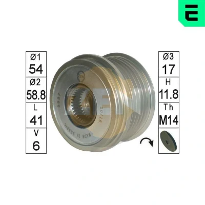 Bilde av ERA ZN5657 Frihjul Dynamo HYUNDAI: SANTA FE 2, ix35, KIA: Sportage III, LAND ROVER: Range Rover Evoque
