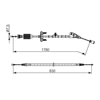 Bilde av BOSCH 1 987 482 797 Bremsekabel 1640, 830 PEUGEOT: 3008 I