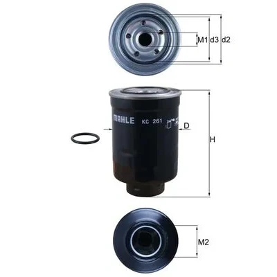 Bilde av MAHLE ORIGINAL KC 261D Drivstoffilter Påskruingsfilter FORD: Ranger Mk2, MAZDA: BT 50 Pick up